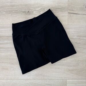 Alphalete Black Wrap Waist Bike Shorts